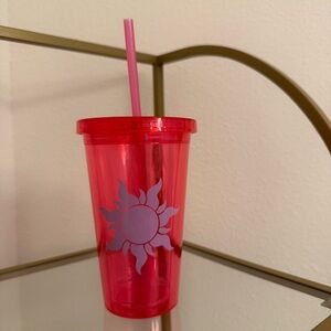 Pink Translucent Sun Tumbler with Straw